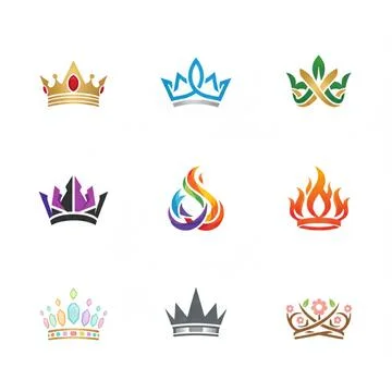 Set of royal crowns with on white background Stockillustratie