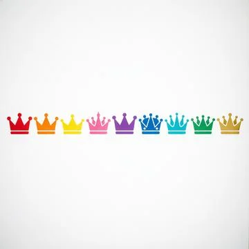 Set of royal crowns with on white background Stockillustratie