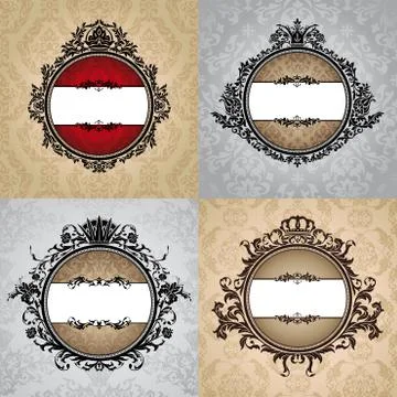 Set of royal vintage frames イラスト素材