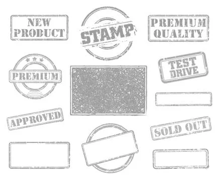 Set of rubber stamps Stock Illustration