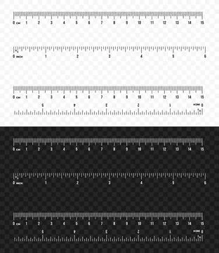 Set of ruler scale 15 cm and 6 inch vector design Stock Illustration