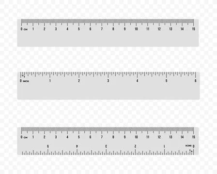 Set of ruler scale 15 cm and 6 inch vector design Stock Illustration