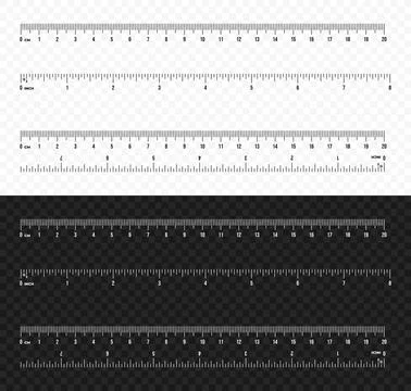 Set of ruler scale 20 cm and 8 inch vector design Stock Illustration