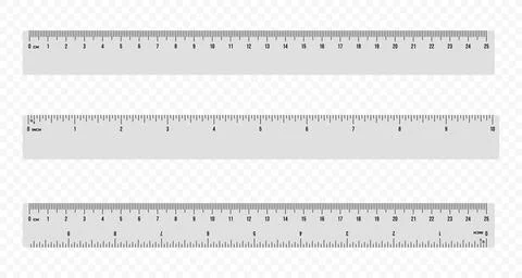 Set of ruler scale 25 cm and 10 inch vector design Stock Illustration