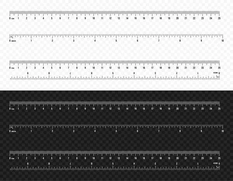 Set of ruler scale 25 cm and 10 inch vector design Stock Illustration