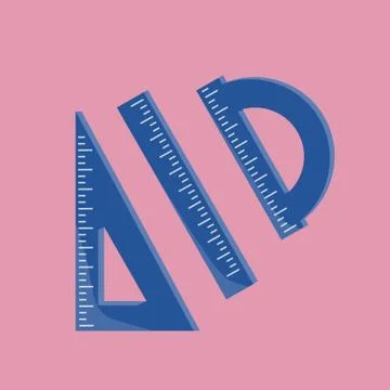 Set of rulers. Flat style vector icon. Stock Illustration