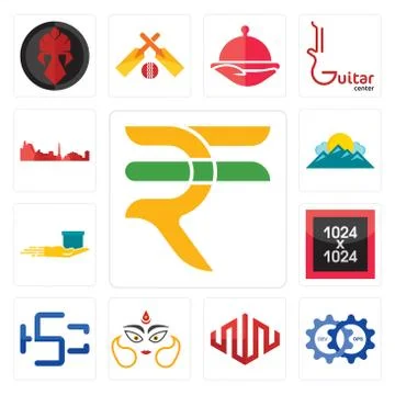 Set of rupees, devops, equinix, durga, hsc, 1024x1024, cash on delivery, moun Illustrazione stock gratuita