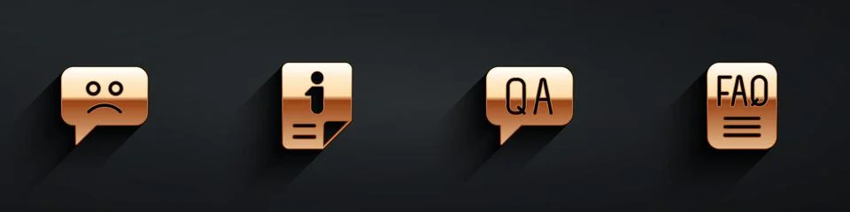 Set Sad smile, Information, Question and Answer and FAQ information icon with イラスト素材