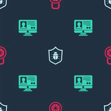 Set Safe combination lock, System bug and Create account screen on seamless Stockillustratie