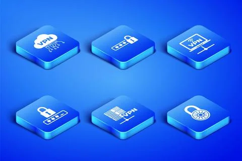 Set Safe combination lock wheel, Cloud VPN interface, Server, Password Stock Illustration