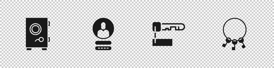 Set Safe, Create account screen, Marked key and Bunch of keys icon. Vector イラスト素材