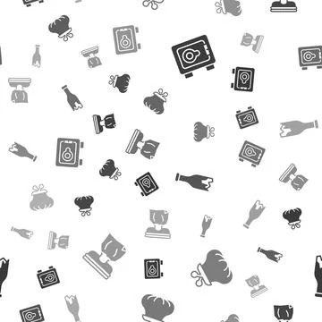 Set Safe, Wallet, Broken bottle as weapon and Kidnaping on seamless pattern 스톡 일러스트