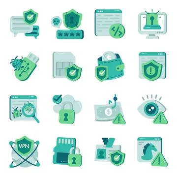 Set of Safety Flat Icons Stockillustratie