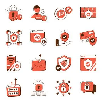 Set of Safety Flat Icons Stock Illustration