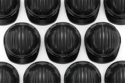 Set of safety helmets or hard caps for carpentry work on white background イラスト素材