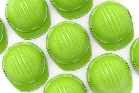Set of safety helmets or hard caps for carpentry work on white background Stockillustratie