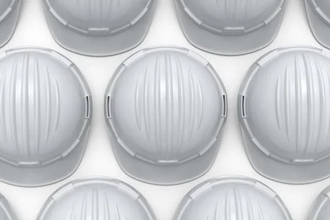 Set of safety helmets or hard caps for carpentry work on white background Stock Illustration