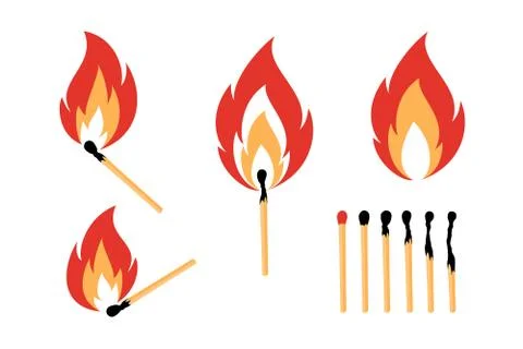 Set of safety matches Stock Illustration
