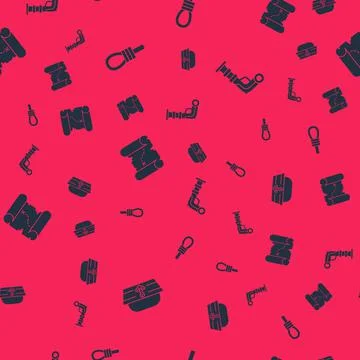 Set Sailor hat, Gallows rope loop hanging, Pirate treasure map and Vintage Illustrazione stock