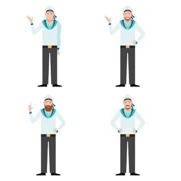 Set of Sailors Stock Illustration