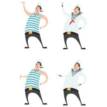 Set of Sailors Illustrazione stock