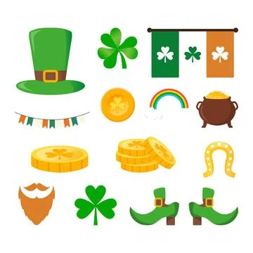 Set of saint patrick element vector illustration Stock Illustration