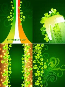 Set of saint patrick's day background Stock Illustration
