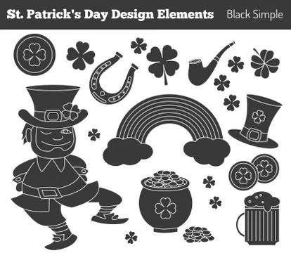 Set of Saint Patricks Day design elements Stock Illustration