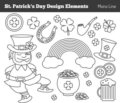 Set of Saint Patricks Day design elements Stock Illustration