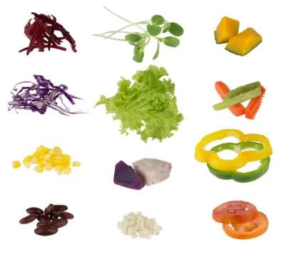 Set of salad vegetable Stock Photos