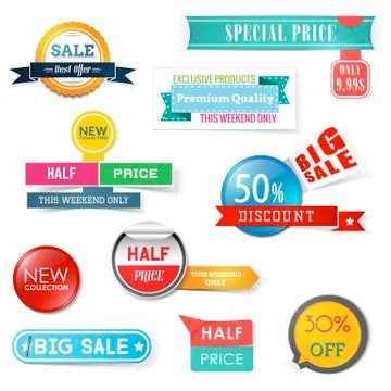 Set of sale design elements Stock Illustration