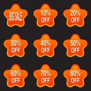 Set of sale design elements isolated without a shadow. Sale. Stickers. Tags. Stock Illustration