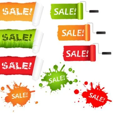 Set sale paper elements Stock Illustration