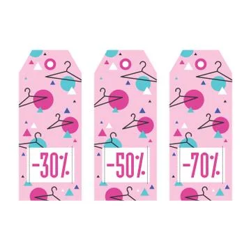 Set of sale tags. Different values discount Stock Illustration