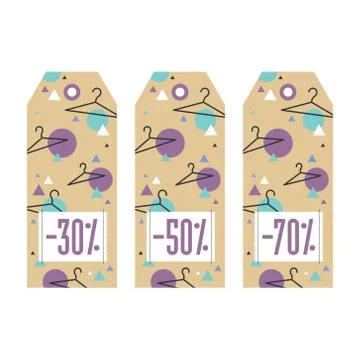 Set of sale tags. Different values discount Stock Illustration