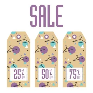 Set of sale tags. Different values discount Stock Illustration