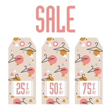 Set of sale tags. Different values discount Stockillustratie