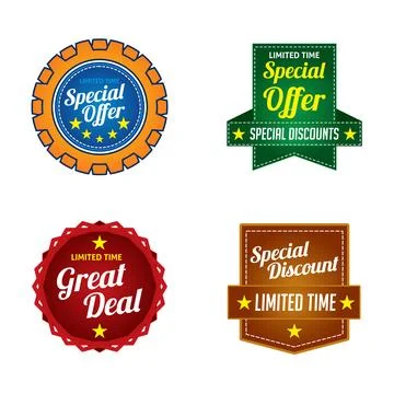 Set of Sales Badges Icon Vector Logo Template Illustration Design Stock Illustration
