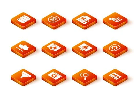 Set Sales funnel, Browser setting, Network cloud connection, with shield イラスト素材