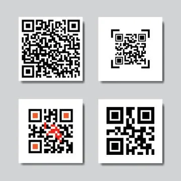 Set Of Sample Qr Codes For Smartphone Scanning Icons イラスト素材