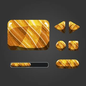 Set of sand different buttons Stock Illustration