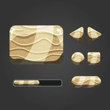 Set of sand different buttons Stock Illustration