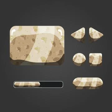 Set of sand different buttons Illustrazione stock