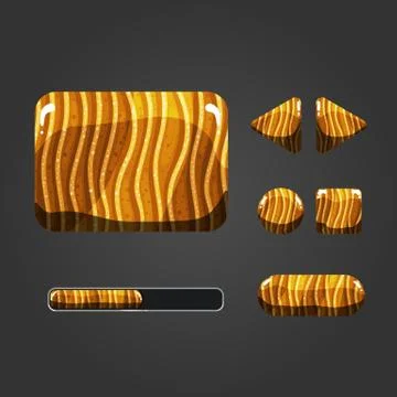 Set of sand different buttons Stock Illustration