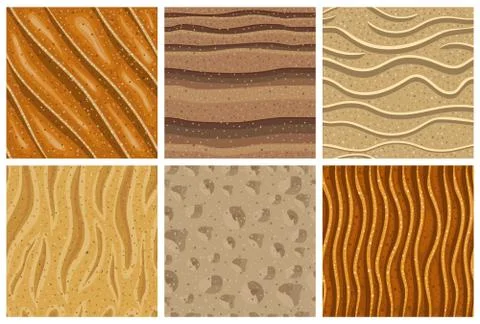 Set of sand seamless pattern Stock Illustration