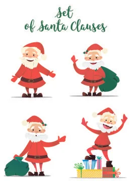 Set of Santa Claus Stock Illustration
