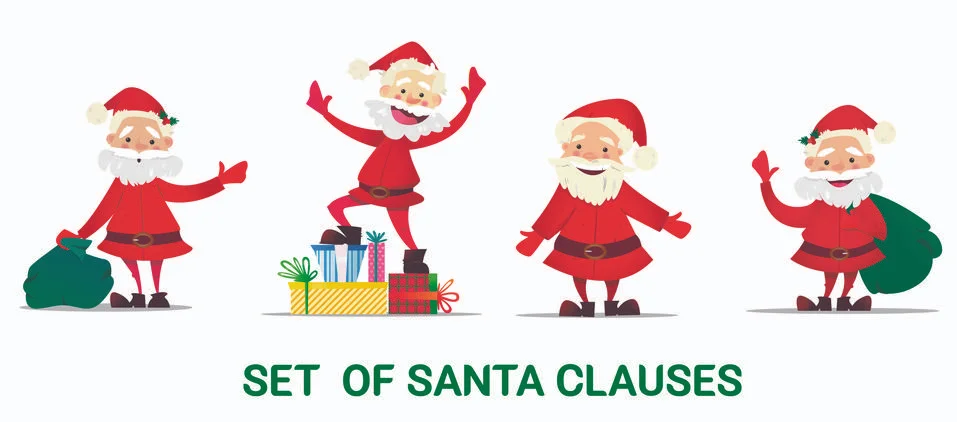 Set of Santa Claus Stock Illustration