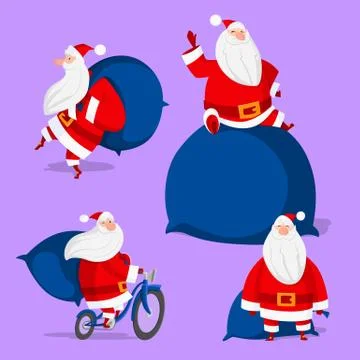 Set of Santa Claus Stock Illustration