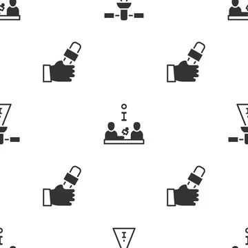 Set Satellite, Interview and Journalist news on seamless pattern. Vector 스톡 일러스트