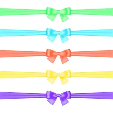 Set of satin ribbons Stock Illustration